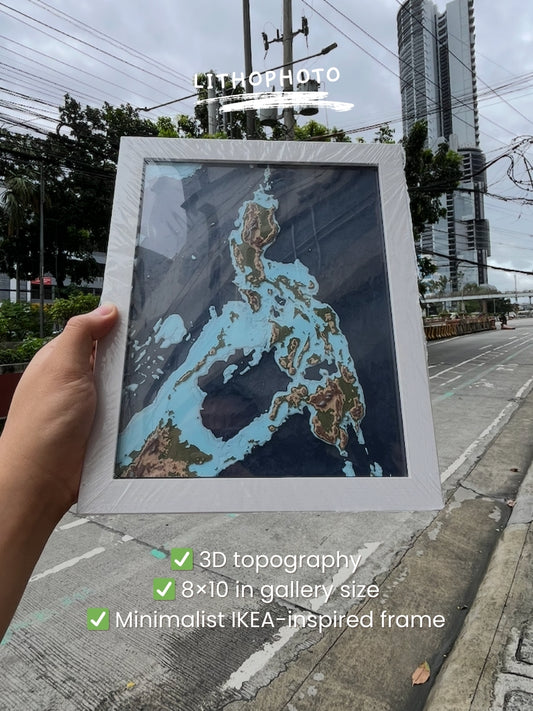 Philippines 3D Map | Topographic Frame | Table Wall Frame Display
