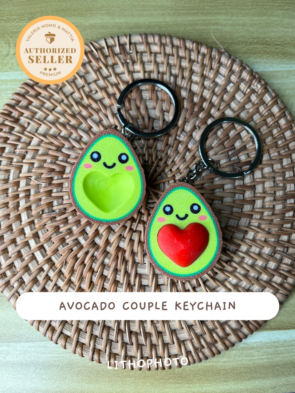 Avocado Couple Keychain Vibrant Color Strong Magnet Durable Keychain