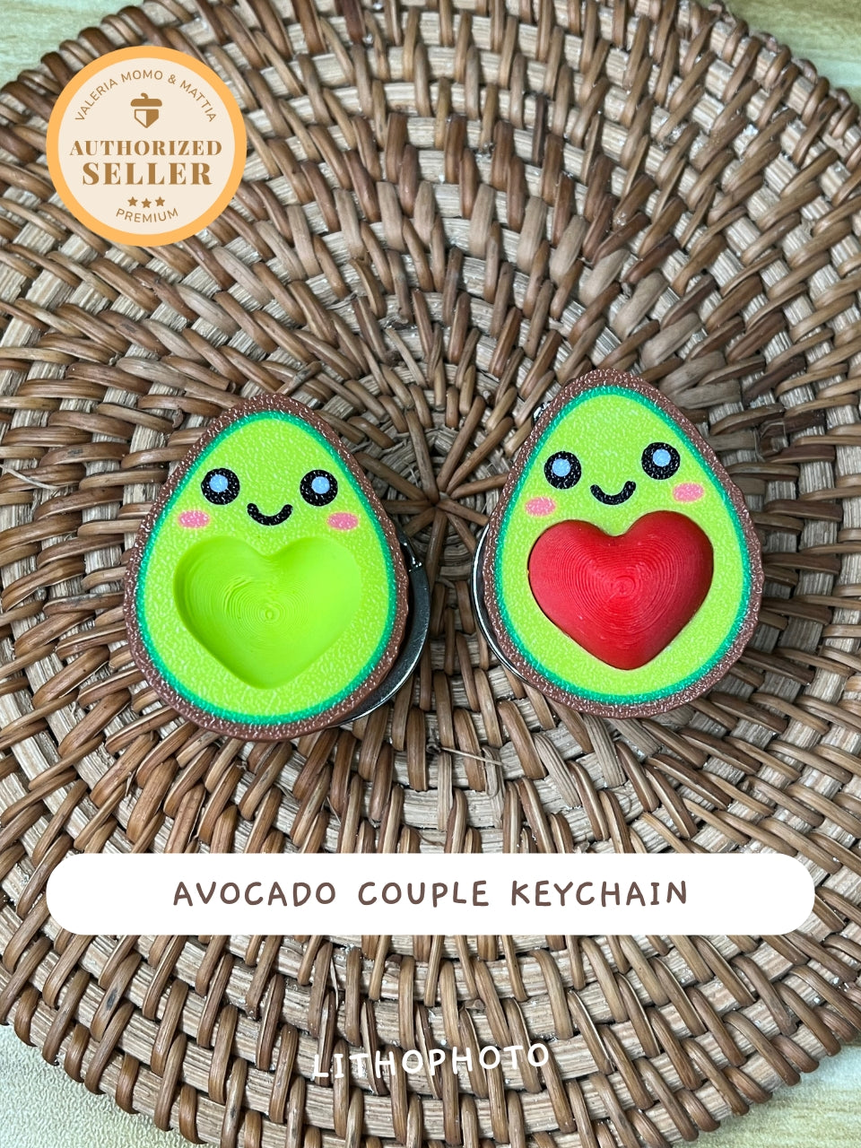 Avocado Couple Keychain Vibrant Color Strong Magnet Durable Keychain