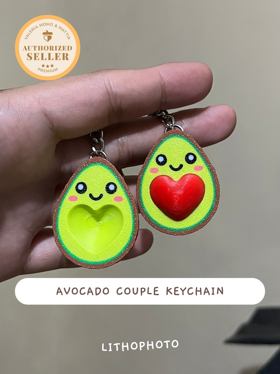 Avocado Couple Keychain Vibrant Color Strong Magnet Durable Keychain