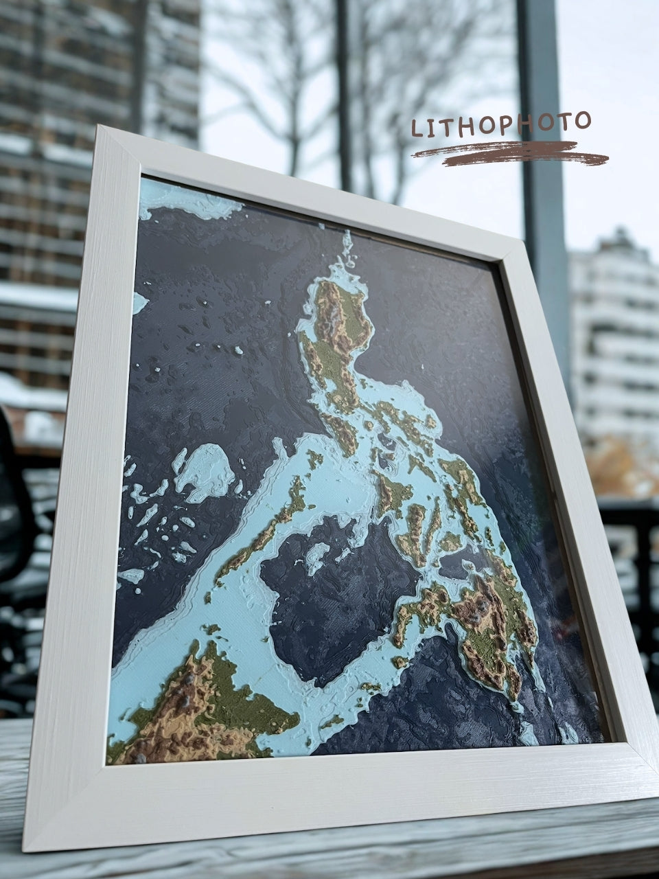 Philippines 3D Map | Topographic Frame | Table Wall Frame Display