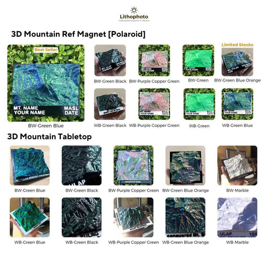 3D Mountain Ref Magnet [Polaroid Design]
