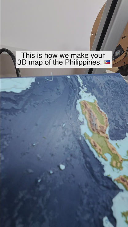 Philippines 3D Map | Topographic Frame | Table Wall Frame Display