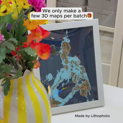 Philippines 3D Map | Topographic Frame | Table Wall Frame Display